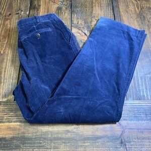 Nordstrom Mens Navy Blue Corduroy Pants 36x34 Vintage Cotton Wide Wale Straight